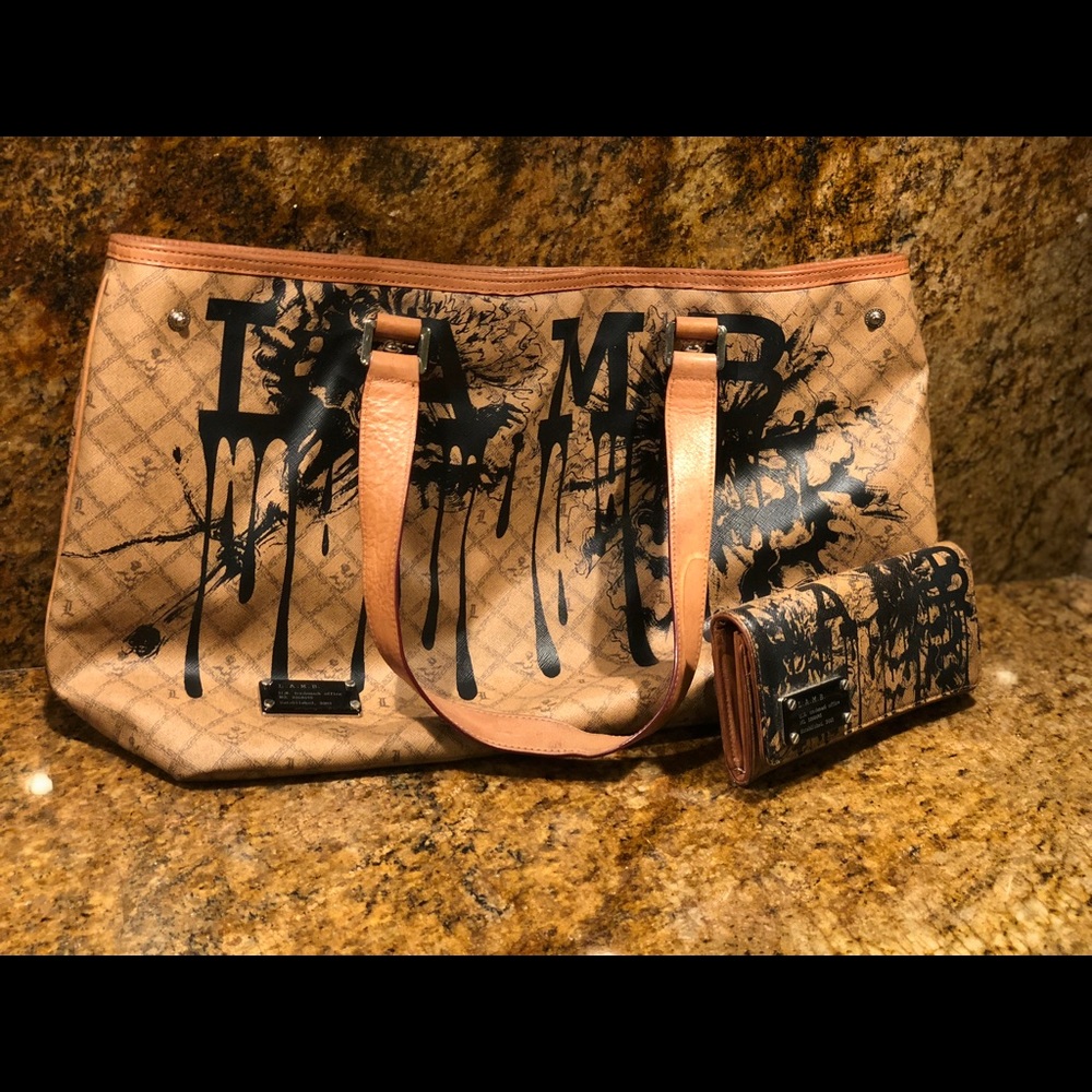 Authentic lamb purse and matching wallet